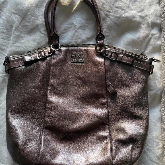 Coach Madison Purse Metallic Leather